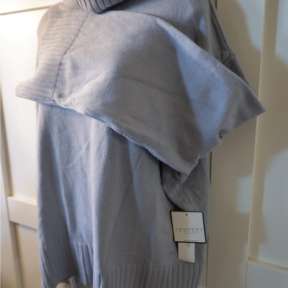 Dusty blue Turtleneck Sweater bell sleeves tags on Laundry Large - Picture 6 of 10